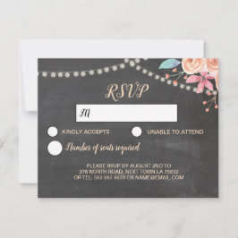 RSVP Cartão de Confirmação de Casamento Flor de Luzes C