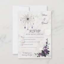 Cartão de Confirmação de Casamento Gótico Floral R