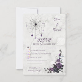 RSVP Cartão de Confirmação de Casamento Gótico Floral R