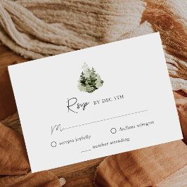 RSVP Cartão de Confirmação de Casamento na Floresta de