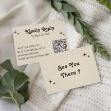 Cartão de Confirmação de Casamento QR Code Minimal