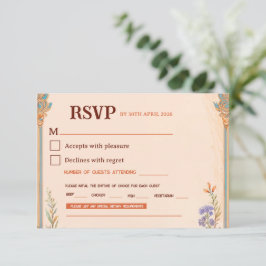 RSVP Cartão de Confirmação de Casamento Retro Chic