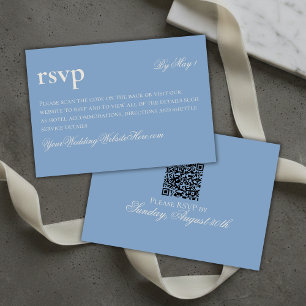 RSVP Cartão de Confirmação de Presença Azul de Casament