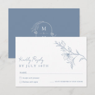RSVP Cartão de Confirmação de Presença de Casamento Azu