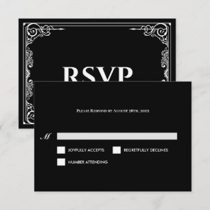 RSVP Cartão de confirmação de presença de casamento gót