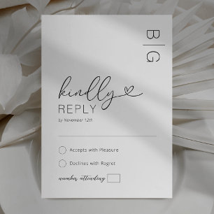 RSVP Cartão de Confirmação de Presença de Casamento Pre