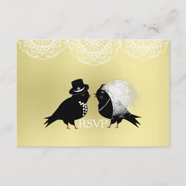 RSVP Cartão de Confirmação de Presença de Noivos Lindos (Frente)