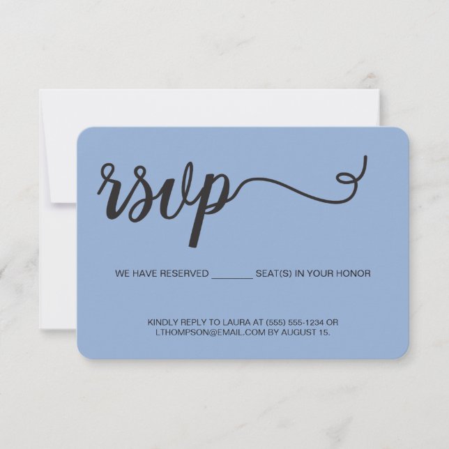 RSVP Cartão de Contato Moderno "E-RSVP" (Frente)