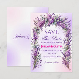 RSVP Cartão de Data de Salvamento de Arco de Lavanda Ro