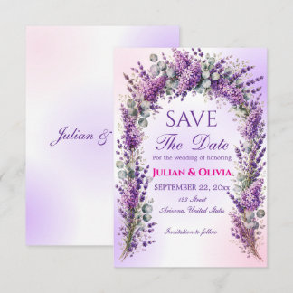 RSVP Cartão de Data de Salvamento de Arco de Lavanda Ro