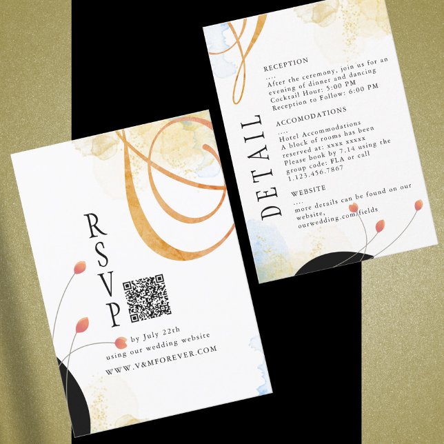 RSVP Cartão de Detalhes da Cor Poética da Melodia (Criador carregado)