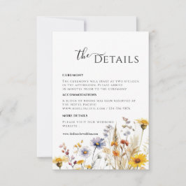 RSVP Cartão de detalhes da primavera das flores silvest