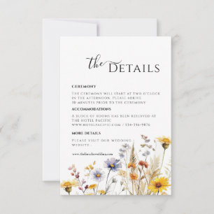 RSVP Cartão de detalhes da primavera de flores silvestr