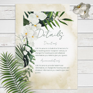 RSVP Cartão de Detalhes de Aquarela de Praia Tropical d