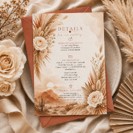 RSVP Cartão de Detalhes de Casamento Boho Desert Sunset
