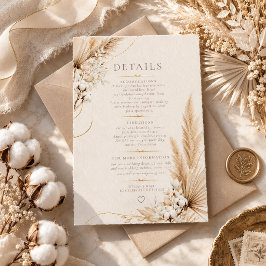 RSVP Cartão de Detalhes de Casamento Boho Elegância das