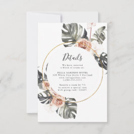 RSVP Cartão de Detalhes de Casamento Boho Tropical Flor