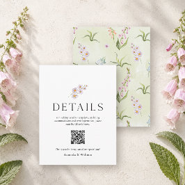 RSVP Cartão de Detalhes de Casamento Botânico English M