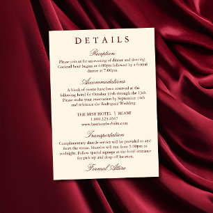 RSVP Cartão de Detalhes de Casamento Clássico Simples B