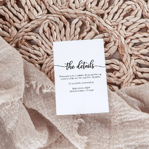 RSVP Cartão de Detalhes de Casamento com Caligrafia Sim