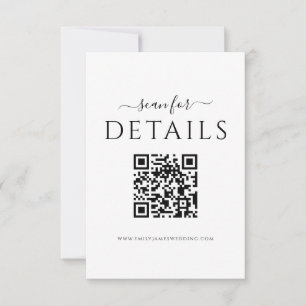 RSVP Cartão de Detalhes de Casamento com Código QR Mini