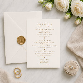 RSVP Cartão de Detalhes de Casamento com Estilo Minimal