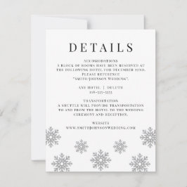 RSVP Cartão de Detalhes de Casamento com Flocos de Neve