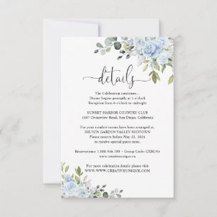 RSVP Cartão de Detalhes de Casamento com Floral em Euca