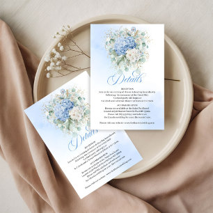 RSVP Cartão de detalhes de casamento com Hortênsia Azul