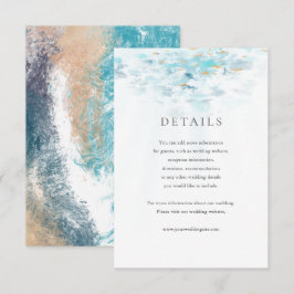 RSVP Cartão de Detalhes de Casamento com Ondas Azuis Pi