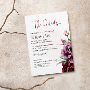 RSVP Cartão de Detalhes de Casamento com Verduras em Bo