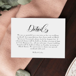 RSVP Cartão de Detalhes de Casamento de Caligrafia Eleg