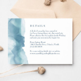 RSVP Cartão de Detalhes de Casamento de Cores Aquáticas
