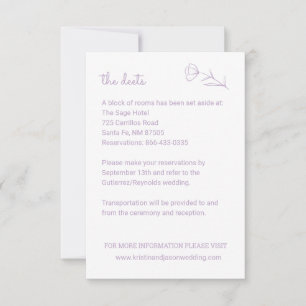 RSVP Cartão de Detalhes de Casamento de Flores Selvagem
