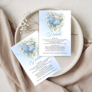 RSVP Cartão de detalhes de casamento de Hortênsia Azul