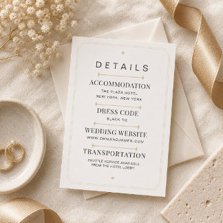 RSVP Cartão de Detalhes de Casamento de Luxo com Serifa