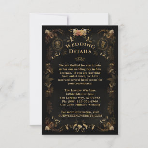 RSVP Cartão de Detalhes de Casamento do Ouro de Hallowe