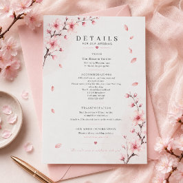 RSVP Cartão de Detalhes de Casamento Elegância Flor de