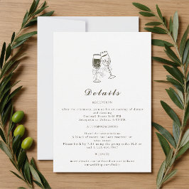 RSVP Cartão de Detalhes de Casamento Elegante em Madeir