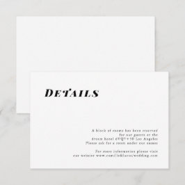 RSVP Cartão de detalhes de casamento elegante minimalis
