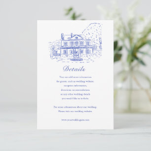 RSVP Cartão de Detalhes de Casamento em Casa Colonial A