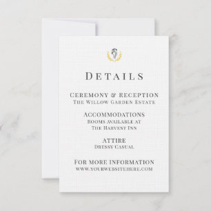RSVP Cartão de Detalhes de Casamento Equestre com Brasã
