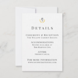 RSVP Cartão de Detalhes de Casamento Equestre com Brasã