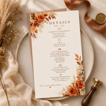 Cartão de Detalhes de Casamento Florais da Colheit