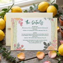 Cartão de detalhes de casamento floral