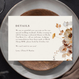 RSVP Cartão de Detalhes de Casamento Floral de Caimento