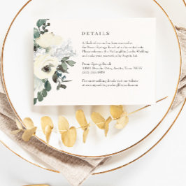 RSVP Cartão de Detalhes de Casamento Floral de Ivory Wa