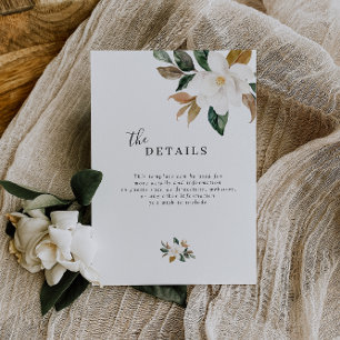 RSVP cartão de detalhes de casamento floral Magnolia