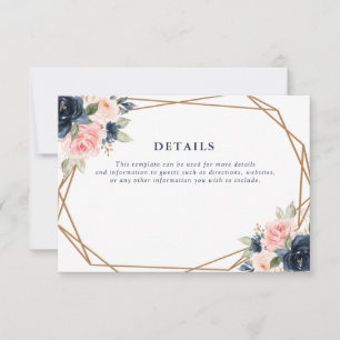 RSVP Cartão de detalhes de casamento geométrico para ma