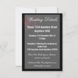 RSVP Cartão de Detalhes de Casamento Gótico Romântico